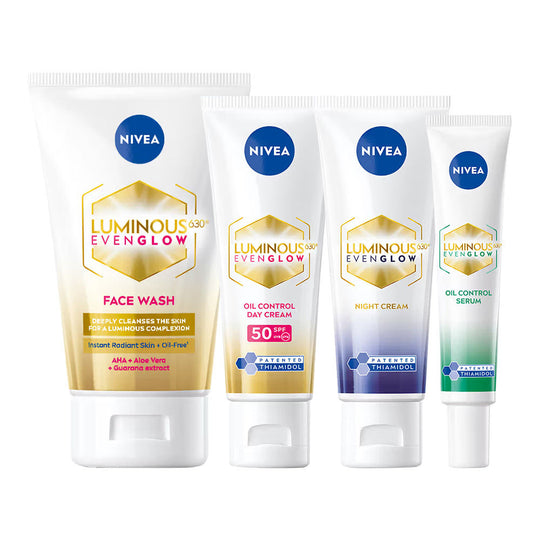 Nivea Luminous Serum + Face Wash + Day Cream + Night Cream Even Glow Regime Combo, 2 pieces Buy at Indicrest