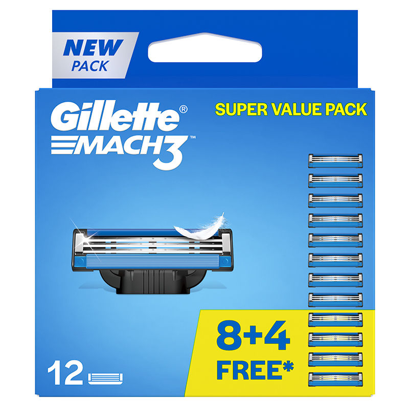 Gillette Mach3 Manual Shaving Razor Blades (Pack of 12 Pcs), 12 pieces Buy at Indicrest