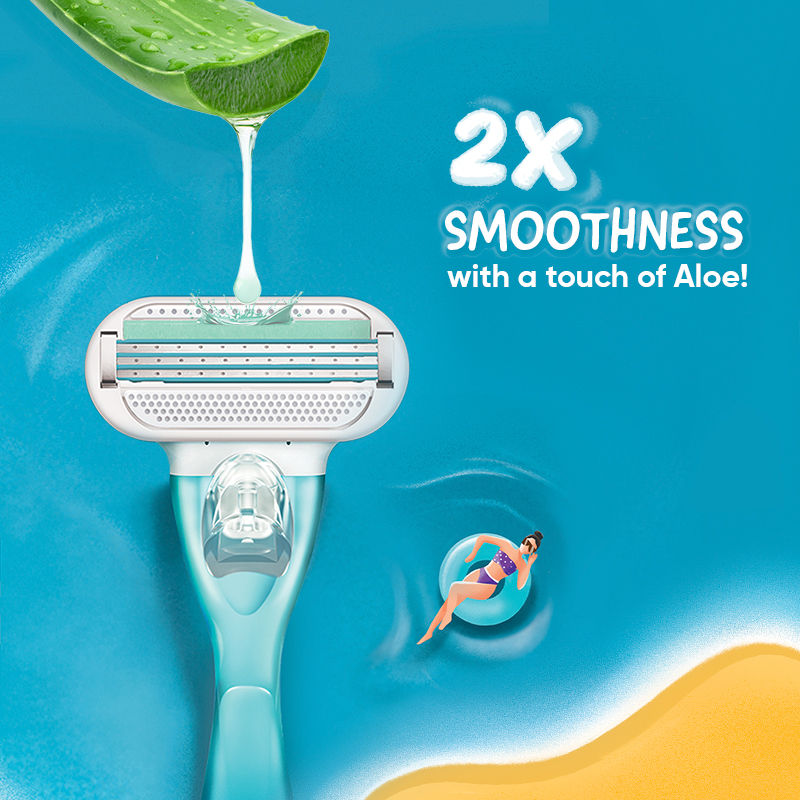Gillette Venus Razor with Aloe Extract & 2 Refills Combo, 34g Buy at Indicrest Image 3