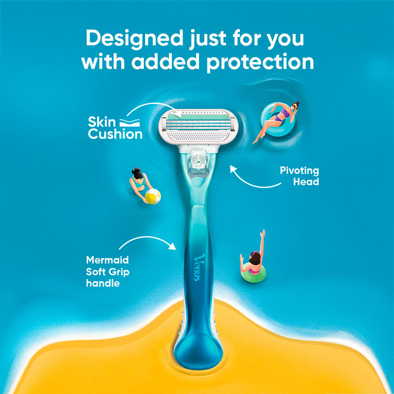 Gillette Venus Razor with Aloe Extract & 2 Refills Combo, 34g Buy at Indicrest Image 5