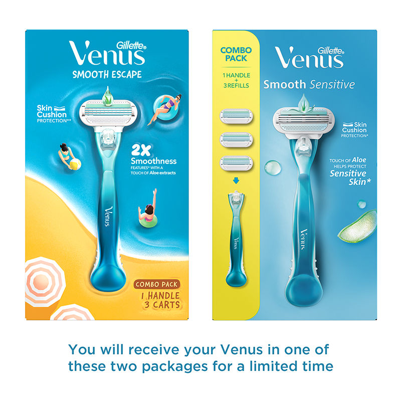 Gillette Venus Razor with Aloe Extract & 2 Refills Combo, 34g Buy at Indicrest Image 8
