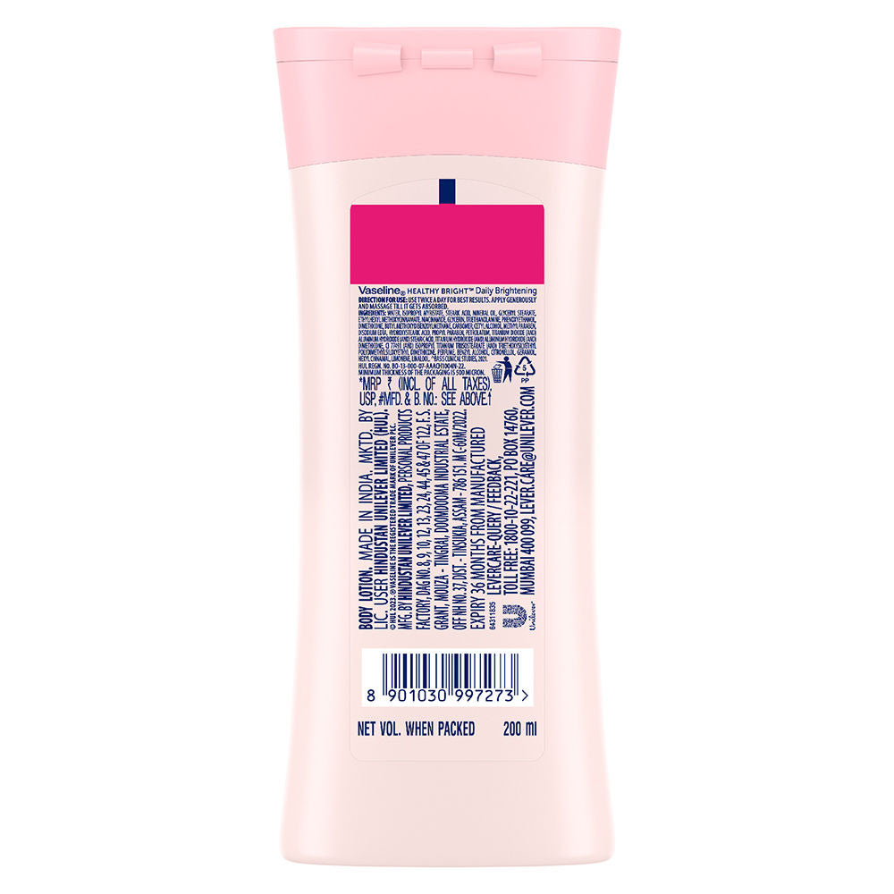 Vaseline Daily Brightening Body Lotion For Healthy & Glowing Skin With Niacinamide, 200ml Buy at Indicrest Image 9