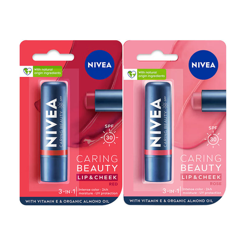 Nivea Bestselling - Lip Caring Red + Pink Lip Balm Combo, 2 pieces Buy at Indicrest