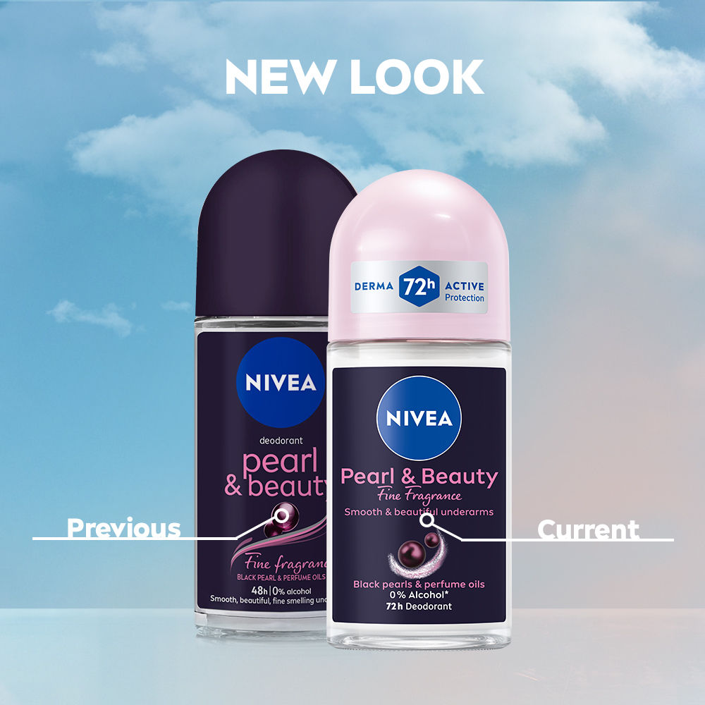 Nivea Pearl & Beauty Fine Fragrance Deo Roll For Women, 72H Odor Protection, 0% Alcohol, 50ml Buy at Indicrest Image 2