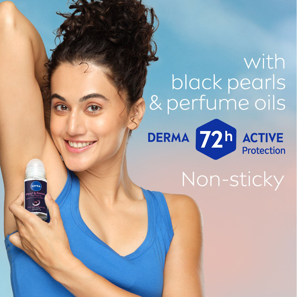 Nivea Pearl & Beauty Fine Fragrance Deo Roll For Women, 72H Odor Protection, 0% Alcohol, 50ml Buy at Indicrest Image 5