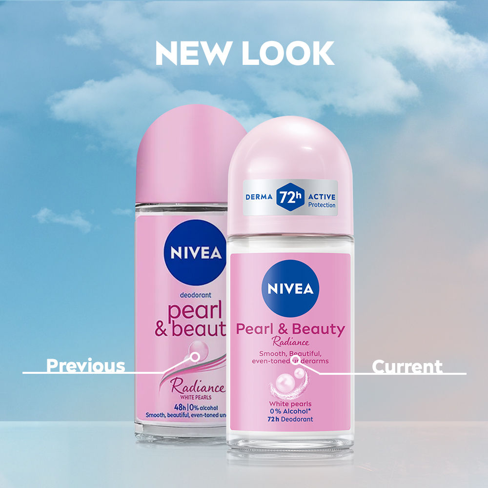 Nivea Pearl & Beauty Radiance Deo Roll On For Women, 72HR Odor Protection, 0% Alcohol, 50ml Buy at Indicrest Image 2