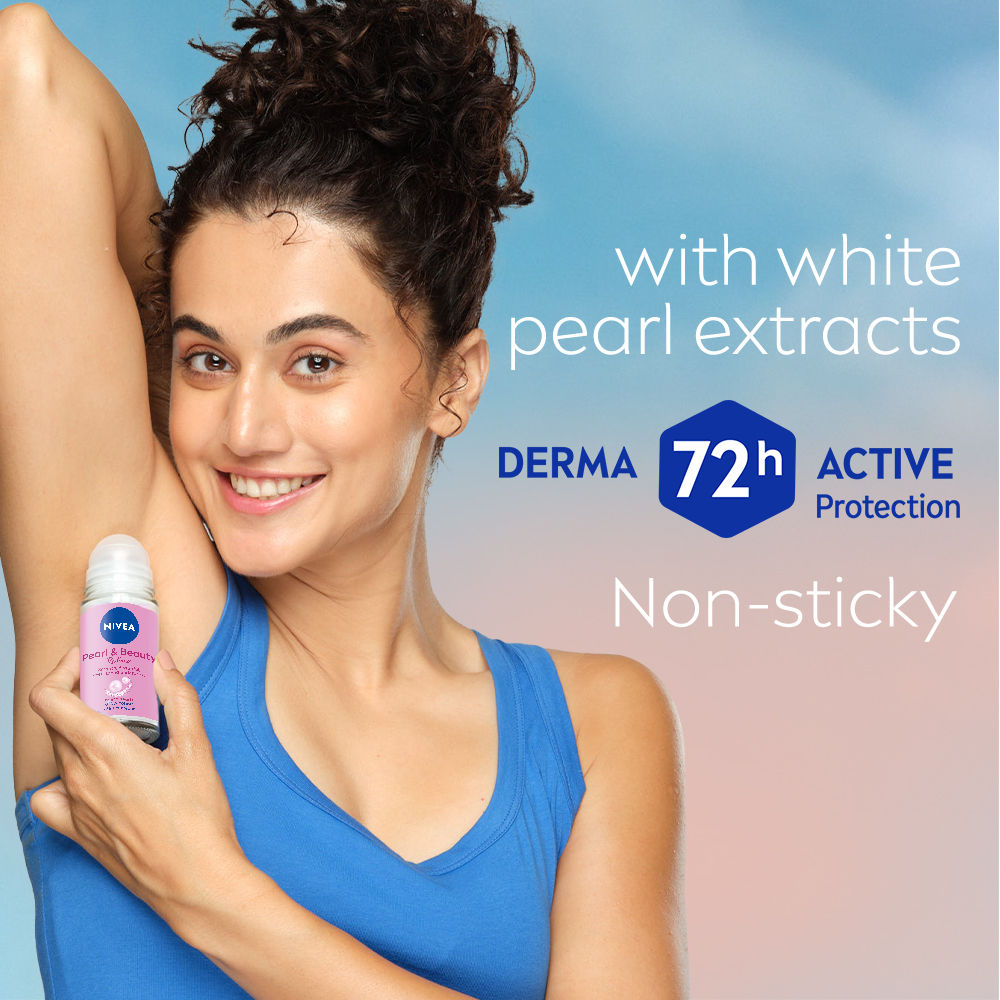 Nivea Pearl & Beauty Radiance Deo Roll On For Women, 72HR Odor Protection, 0% Alcohol, 50ml Buy at Indicrest Image 5