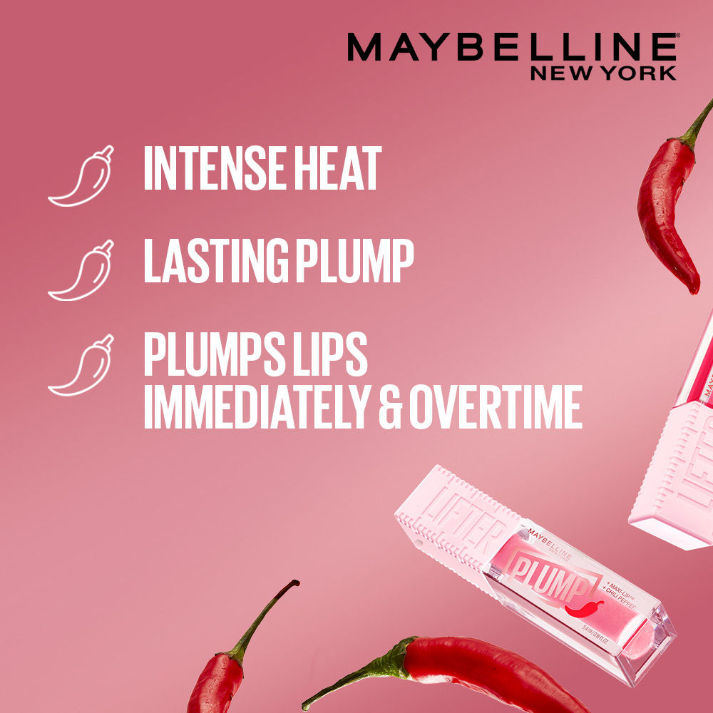 Maybelline New York Lifter Plump - Plumping Lip Gloss - Peach Fever, 5ml Buy at Indicrest Image 2
