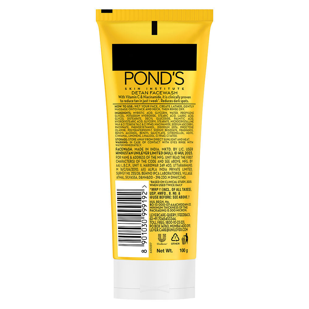Pond’s Sun Miracle Detan Facewash With Vitamin C & Niacinamide, 100g Buy at Indicrest Image 8