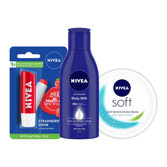 Nivea On-the-go Body Care Essentials - Mini, 4.8g+ 50ml+120ml Buy at Indicrest