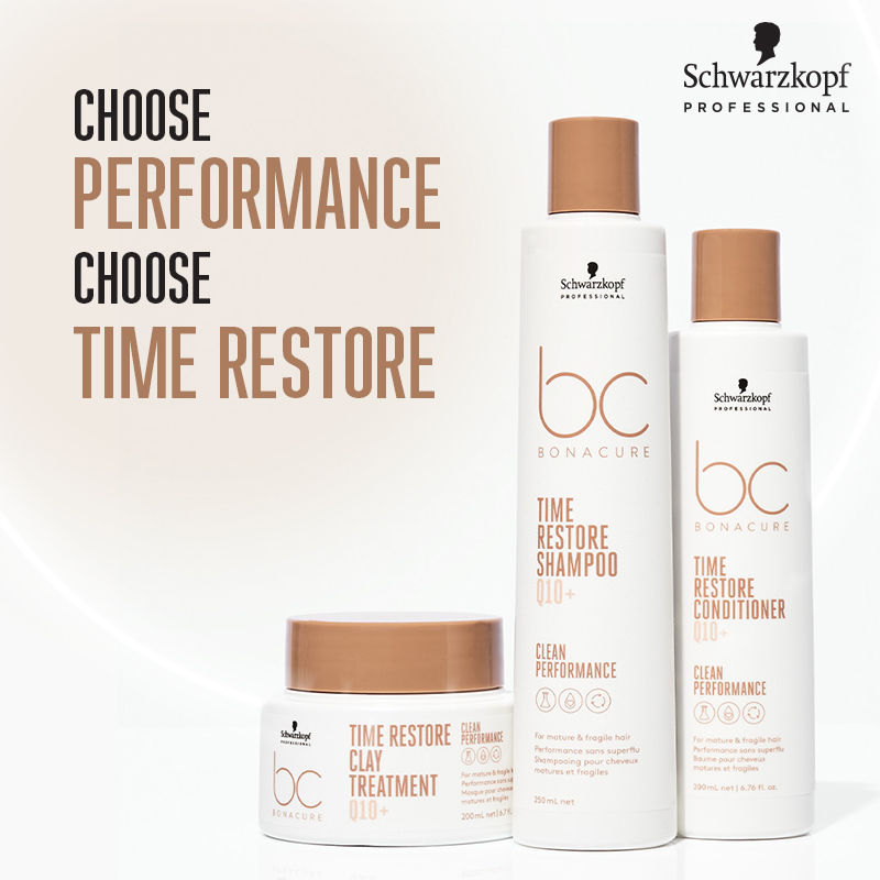 Schwarzkopf Professional Bonacure Time Restore Shampoo With Q10+ - For Mature Hair, 1000ml Buy at Indicrest Image 9