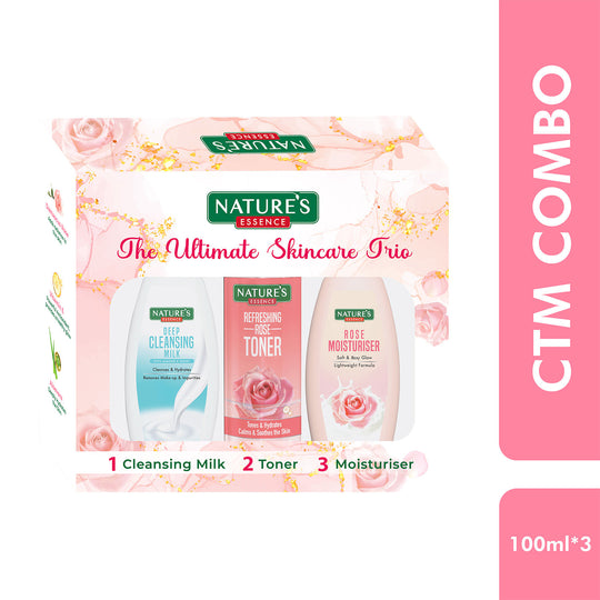 Nature's Essence CTM Combo - The Ultimate Skincare Trio (Cleansing Milk, Toner & Moisturiser), 300ml