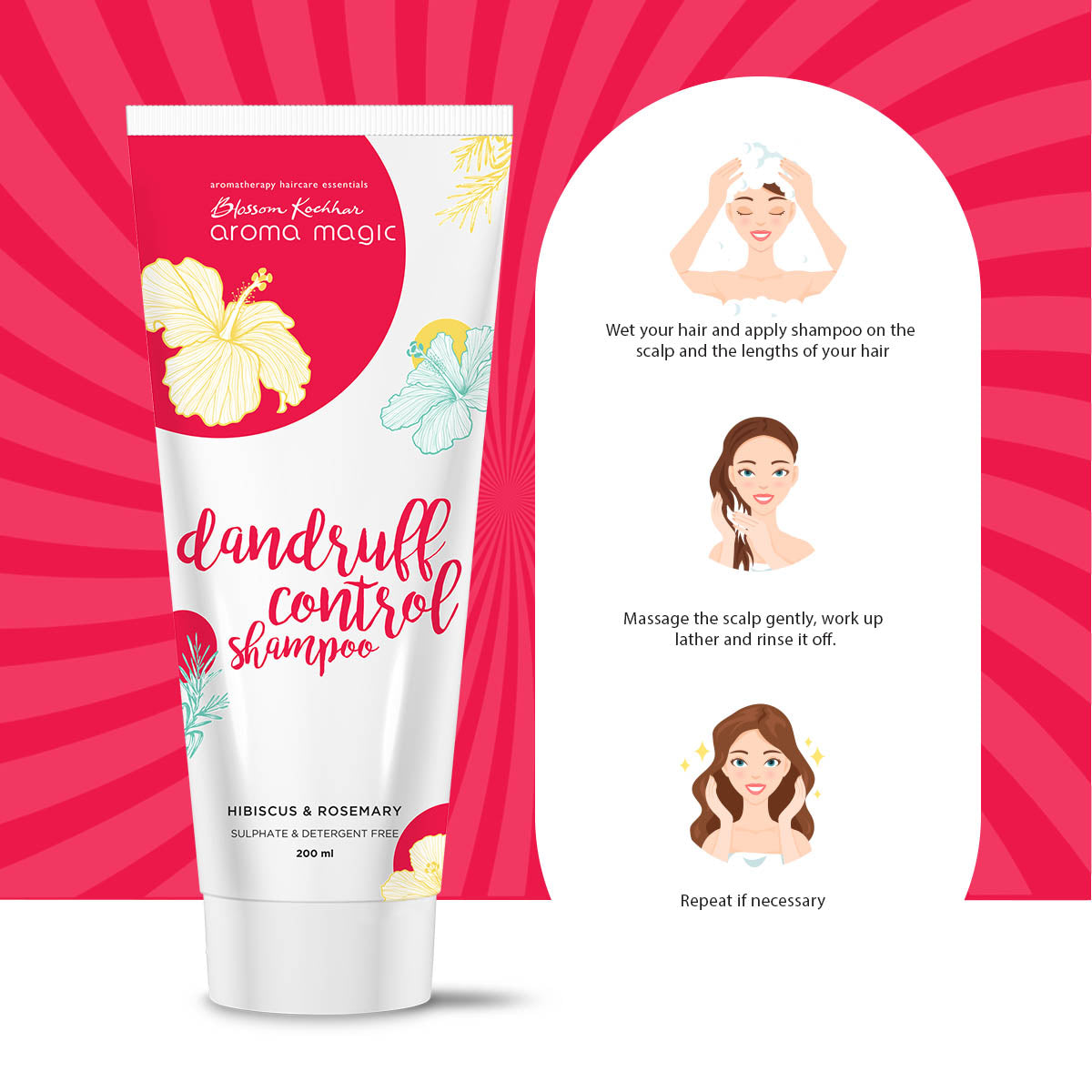 Aroma Magic Dandruff Control Shampoo For Dry & Itchy Scalp, 200ml - Image 3 - Buy from Indicrest