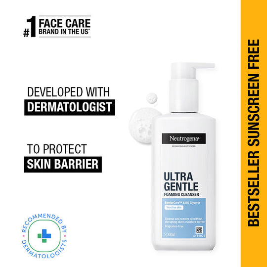 Neutrogena Ultra Gentle Foaming Cleanser + Sun Protection Combo, 230ml