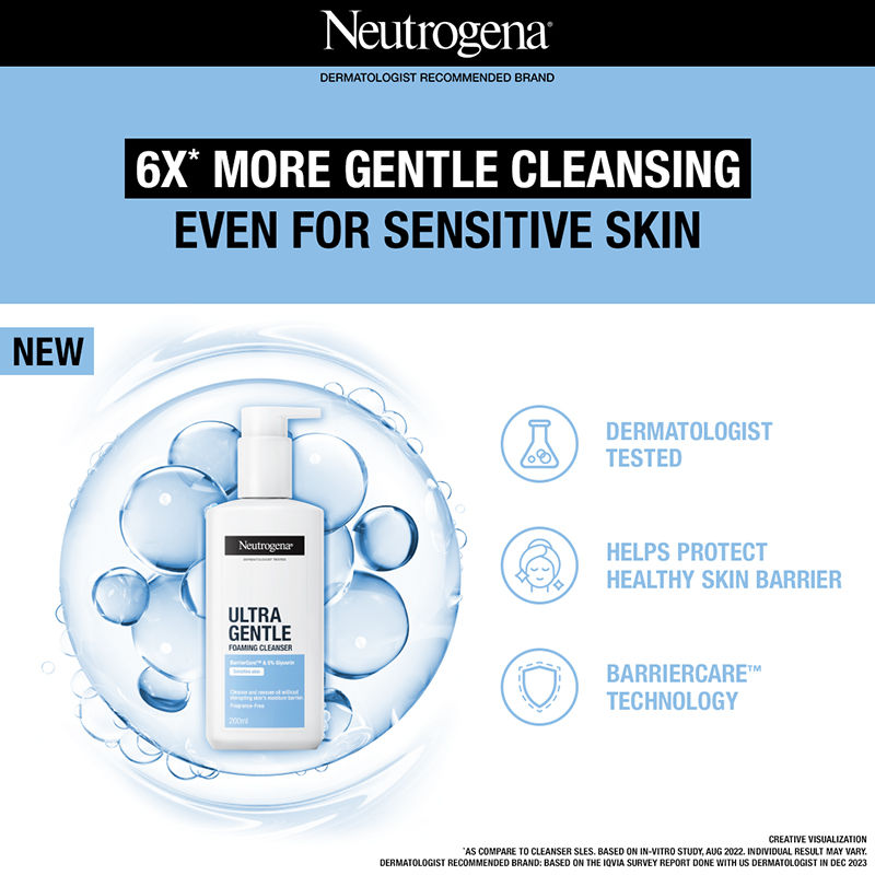Neutrogena Ultra Gentle Foaming Cleanser + Sun Protection Combo, 230ml