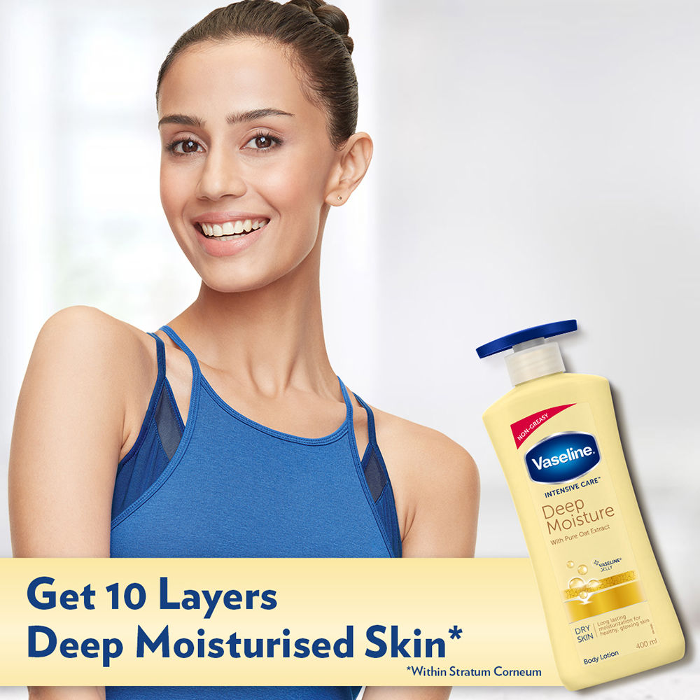 Vaseline Deep Moisture Body Lotion, 400ml With Rosy Lip Tin, 17g For Moisturized Skin & Sheer Pink Tint, 2 pieces Buy at Indicrest Image 3