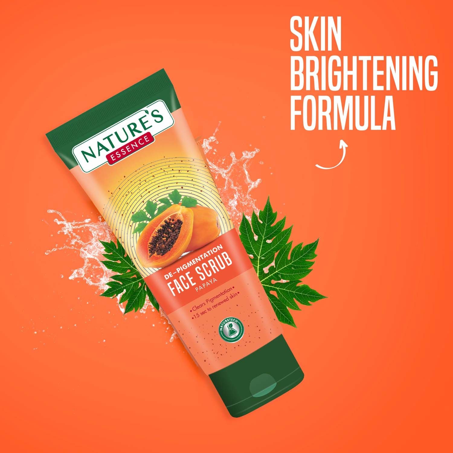 Nature's Essence De-Pigmentation Face Scrub for Women Papaya Face Scrub, Orange, 50g Buy at Indicrest Image 5