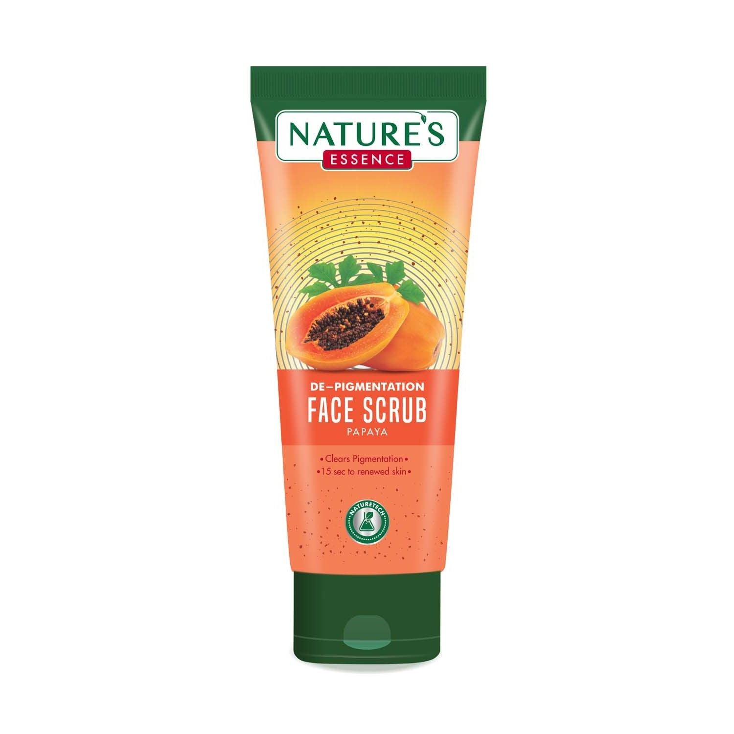 Nature's Essence De-Pigmentation Face Scrub for Women Papaya Face Scrub, Orange, 50g Buy at Indicrest Image 2