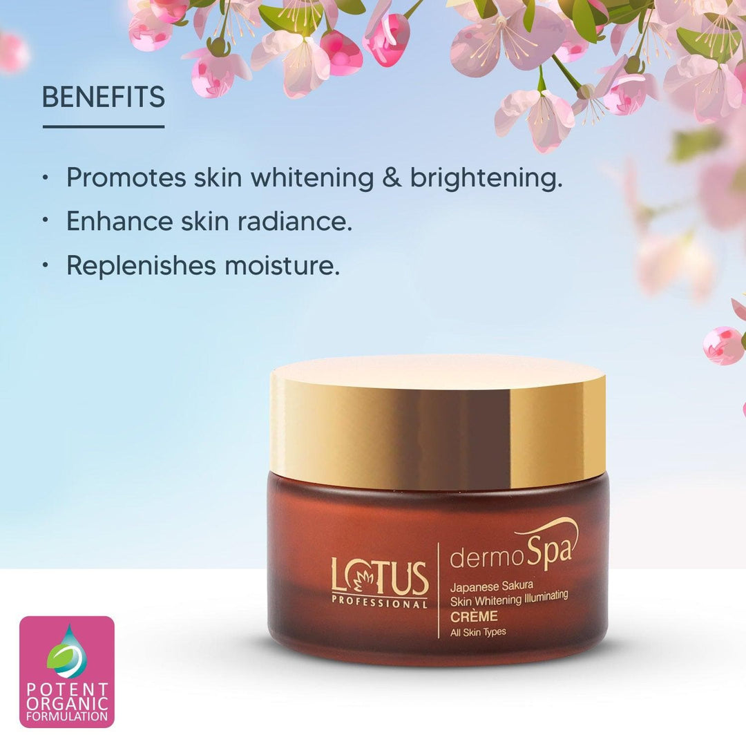 lotus-professional-dermospa-japanese-sakura-skin-whitening-illuminating-creme-with-spf-20-50g - Image 4 - Buy from Indicrest