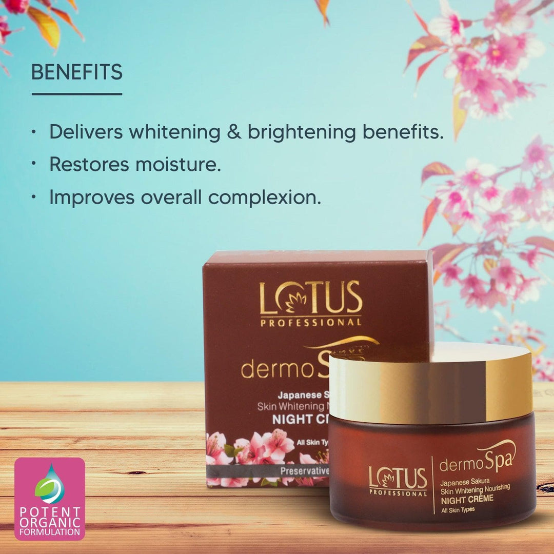 lotus-professional-dermospa-japanese-sakura-skin-whitening-nourishing-night-creme-50g - Image 4 - Buy from Indicrest