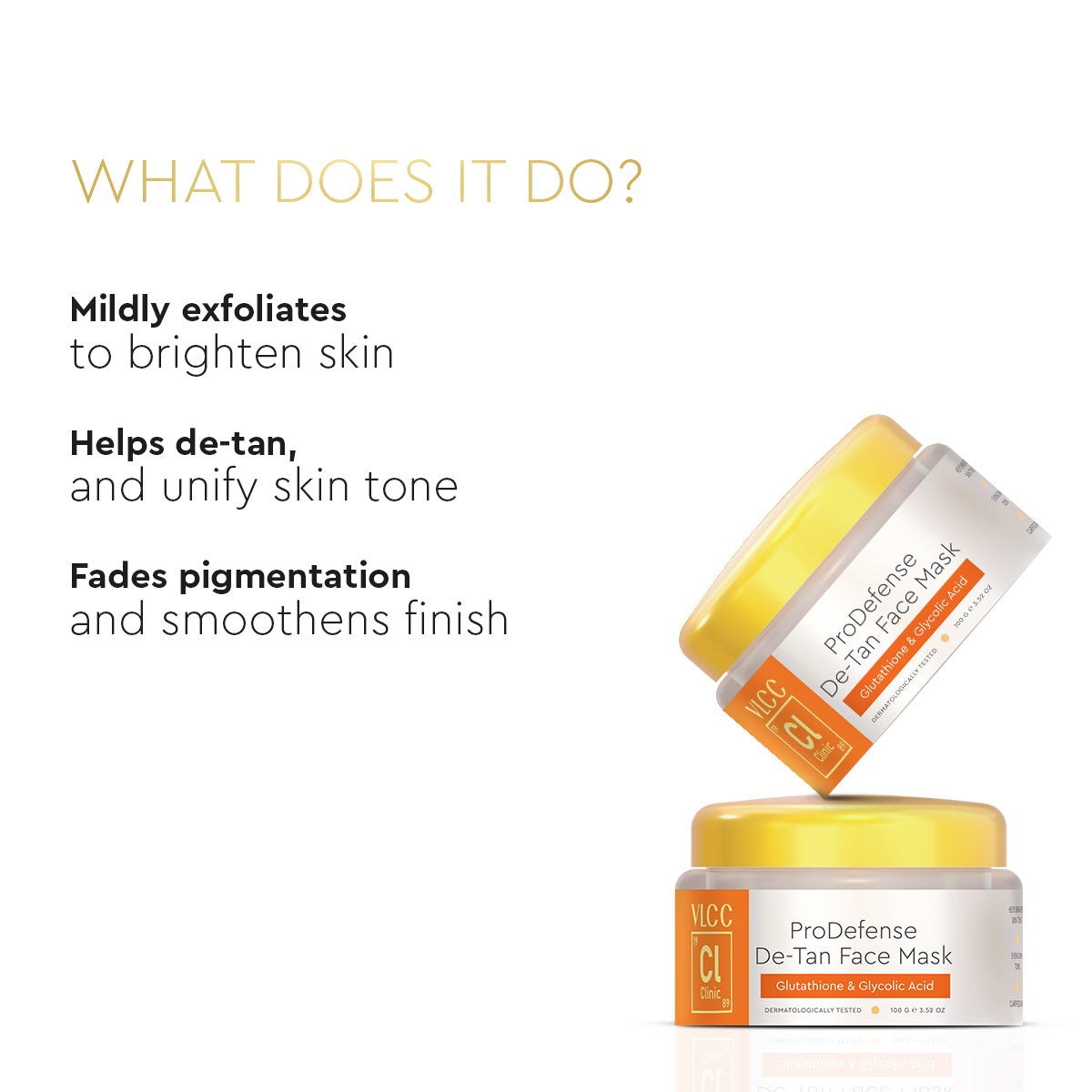 VLCC De-Tan Face Mask -100 g - With Glutathione and Glycolic Acid - Image 2 - Buy from Indicrest