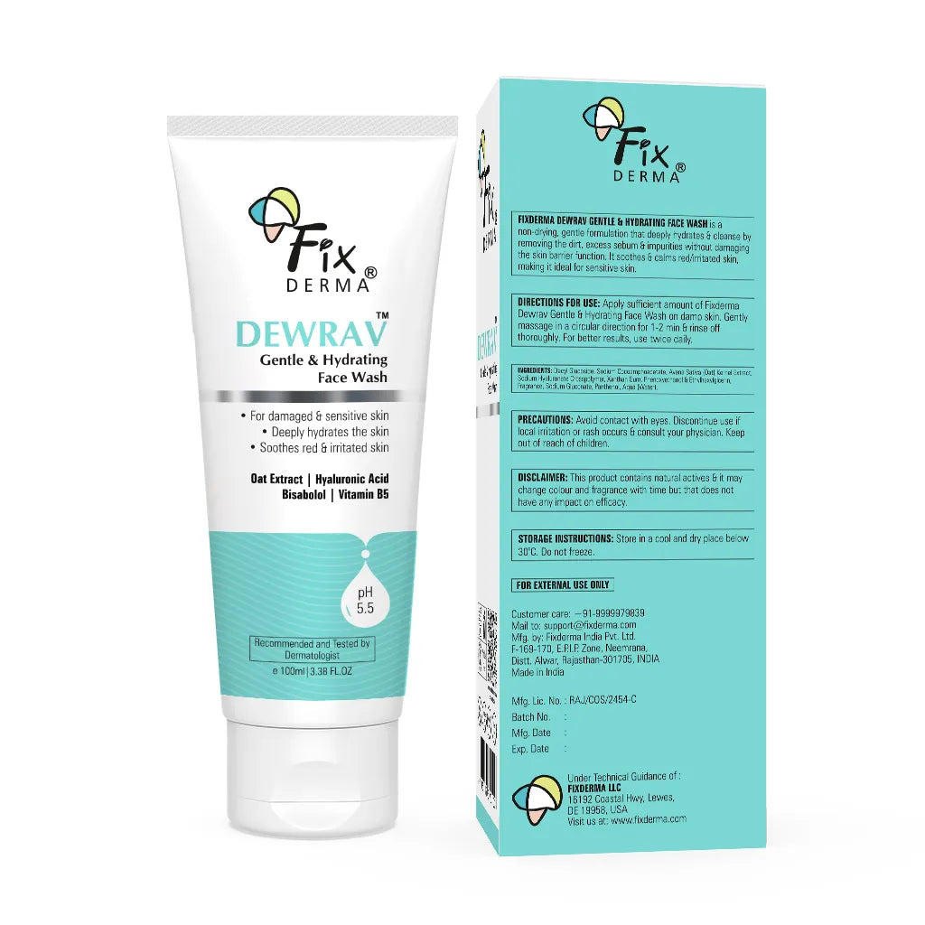 Fixderma Dewrav Gentle & Hydrating Face Wash | Hydrating face wash for dry skin, 100ml - Image 7 - Buy from Indicrest