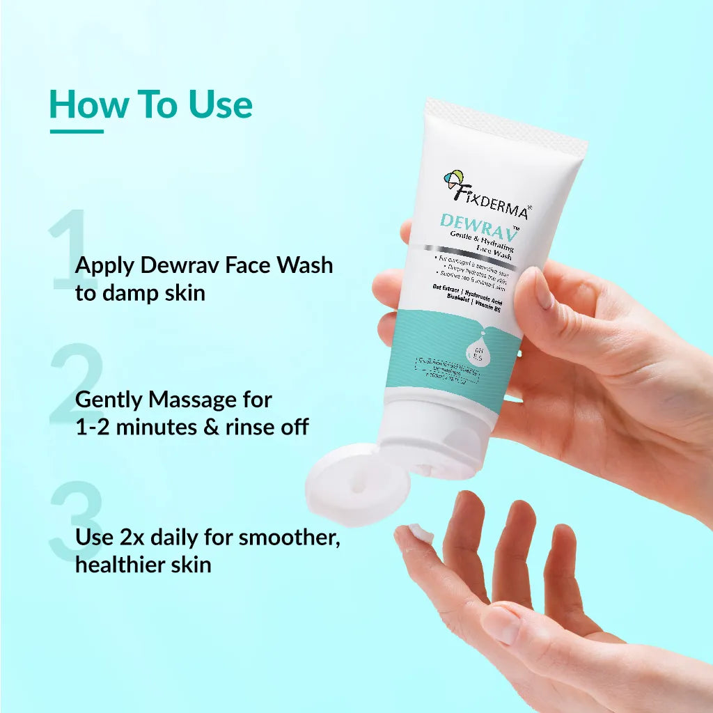 Fixderma Dewrav Gentle & Hydrating Face Wash | Hydrating face wash for dry skin, 100ml - Image 4 - Buy from Indicrest