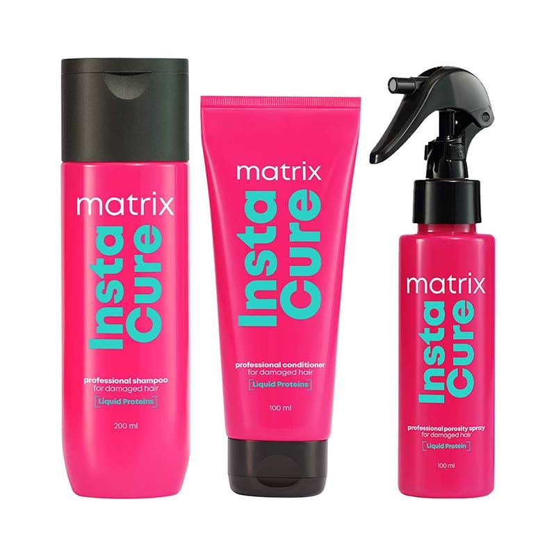 Matrix InstaCure Shampoo, 200ml + Conditioner, 100ml + Spray 100ml Combo, Ditch Damage from 1st Use, Paraben-free Buy at Indicrest