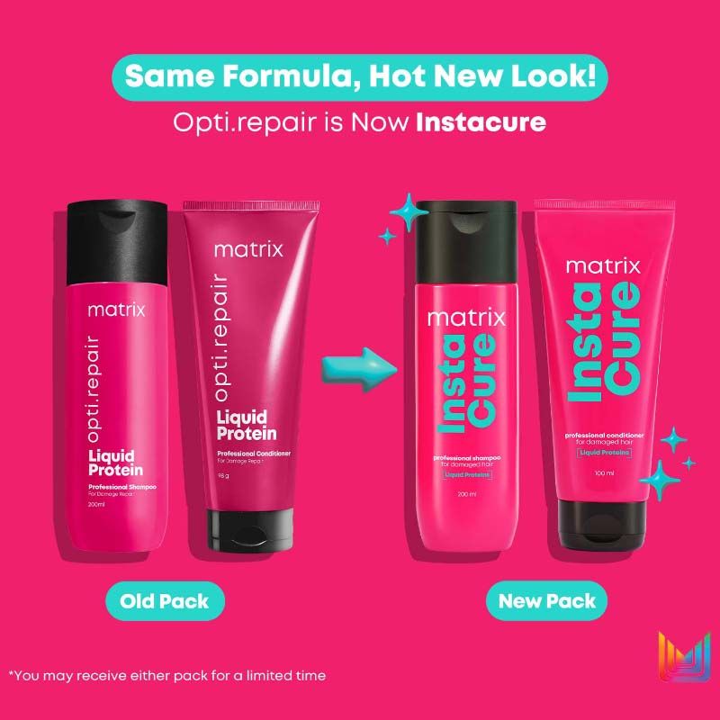 Matrix Instacure Shampoo, 200ml + Conditioner, 100ml Combo, Ditch Damage From 1St Use, For All Hair, Paraben-Free Buy at Indicrest Image 2