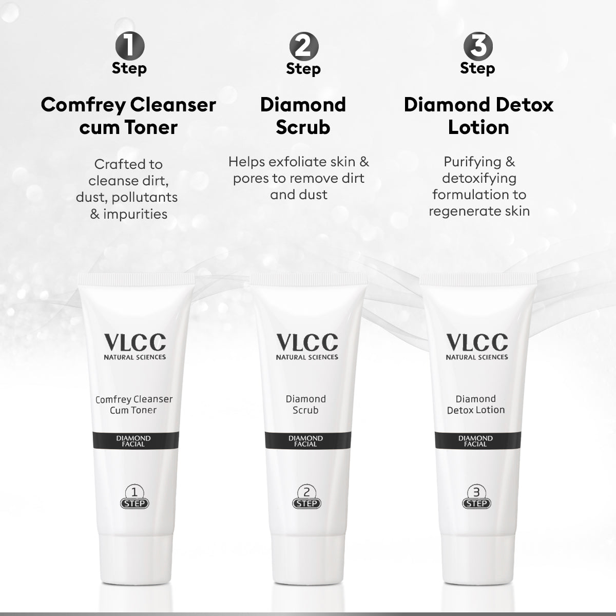 VLCC Papaya Fruit and Diamond Facial Kit with Free Rose Water Toner - Image 7 - Buy from Indicrest