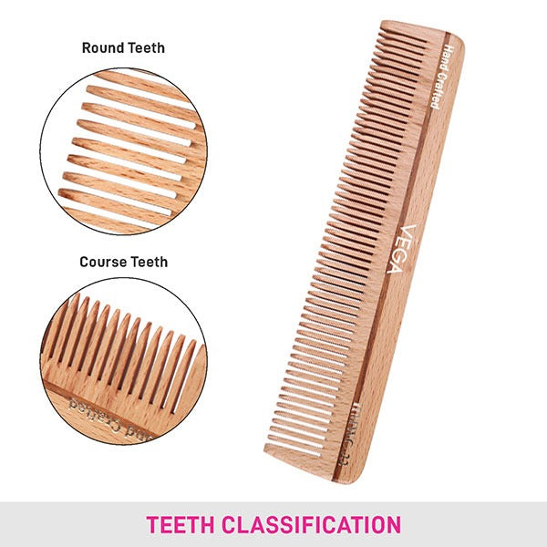 Vega Dressing Wooden Comb - HMWC-22