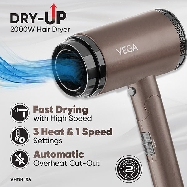 Vega Dry-Up 2000W Hair Dryer - VHDH-36