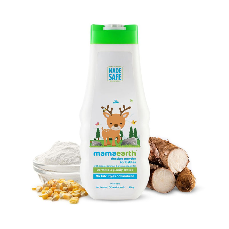 Mamaearth Dusting Powder with Organic Oatmeal and Arrowroot Powder for Babies, 300g - Buy from Indicrest