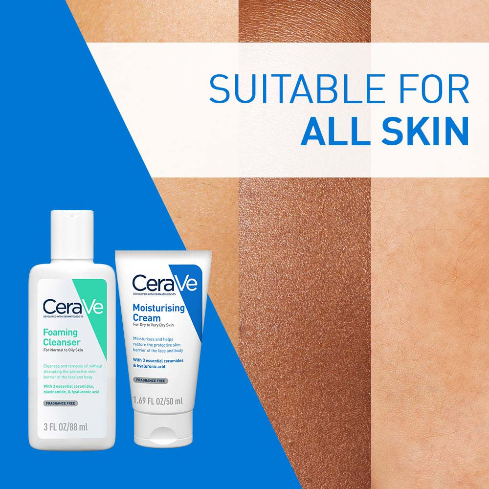 CeraVe Facewash, 88ml & Moisturizer, 50ml Combo with Ceramides - Daily Skincare Routine For Normal To Oily Skin, 2 pieces Buy at Indicrest Image 5