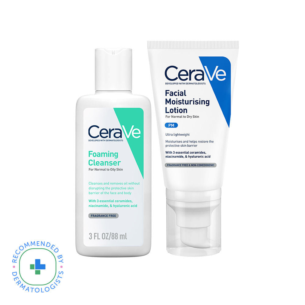 CeraVe Facewash & PM Moisturizer Combo with Ceramides - Evening Routine for Oily Skin, 2 pieces Buy at Indicrest