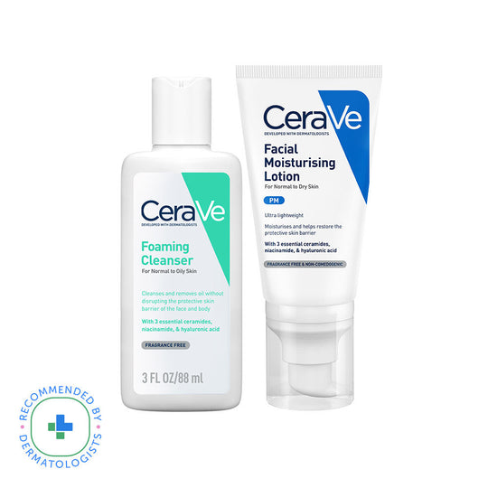 CeraVe Facewash & PM Moisturizer Combo with Ceramides - Evening Routine for Oily Skin, 2 pieces Buy at Indicrest
