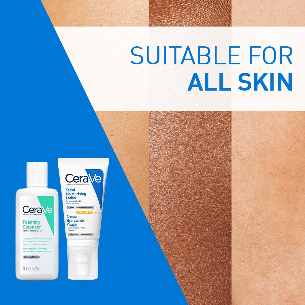 CeraVe Facewash & AM Moisturizing Lotion with SPF 30 Combo - Morning Routine for Oily Skin, 2 pieces Buy at Indicrest Image 5
