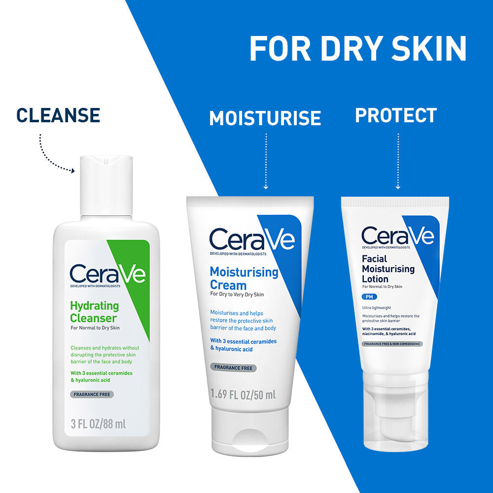 CeraVe Facewash, 88ml & Moisturizer, 50ml Combo with Ceramides - Daily Skincare Routine for Normal To Dry Skin, 2 pieces Buy at Indicrest Image 2