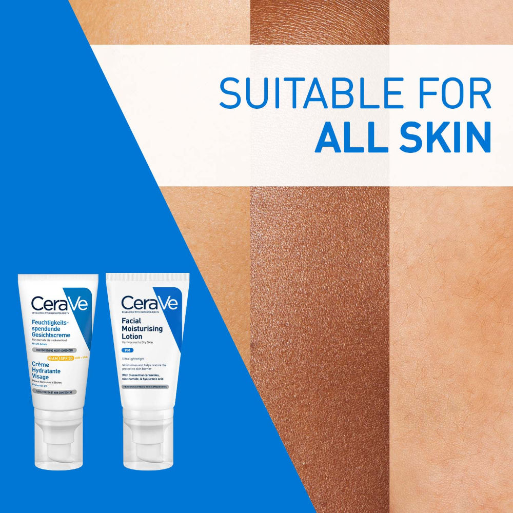 CeraVe AM Moisturizing Lotion with SPF 30 & Night Cream - Day & Night Moisturizer Combo, 2 pieces Buy at Indicrest Image 4