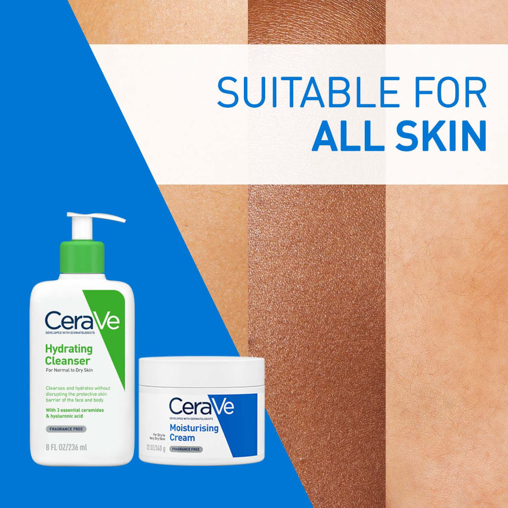 CeraVe Facewash, 236ml & Moisturizer, 340ml Combo with Ceramides - Daily Skincare Routine for Normal To Dry Skin, 2 pieces Buy at Indicrest Image 5