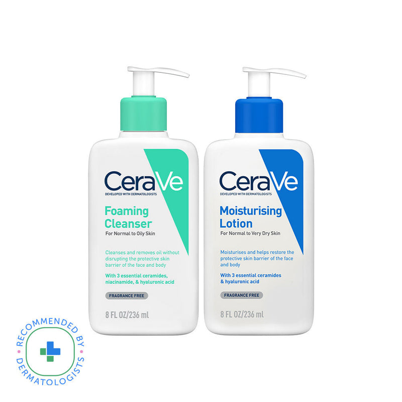 CeraVe Facewash & Moisturizing Lotion Combo with Ceramides- Skincare Routine for Normal to Oily Skin, 2 pieces Buy at Indicrest