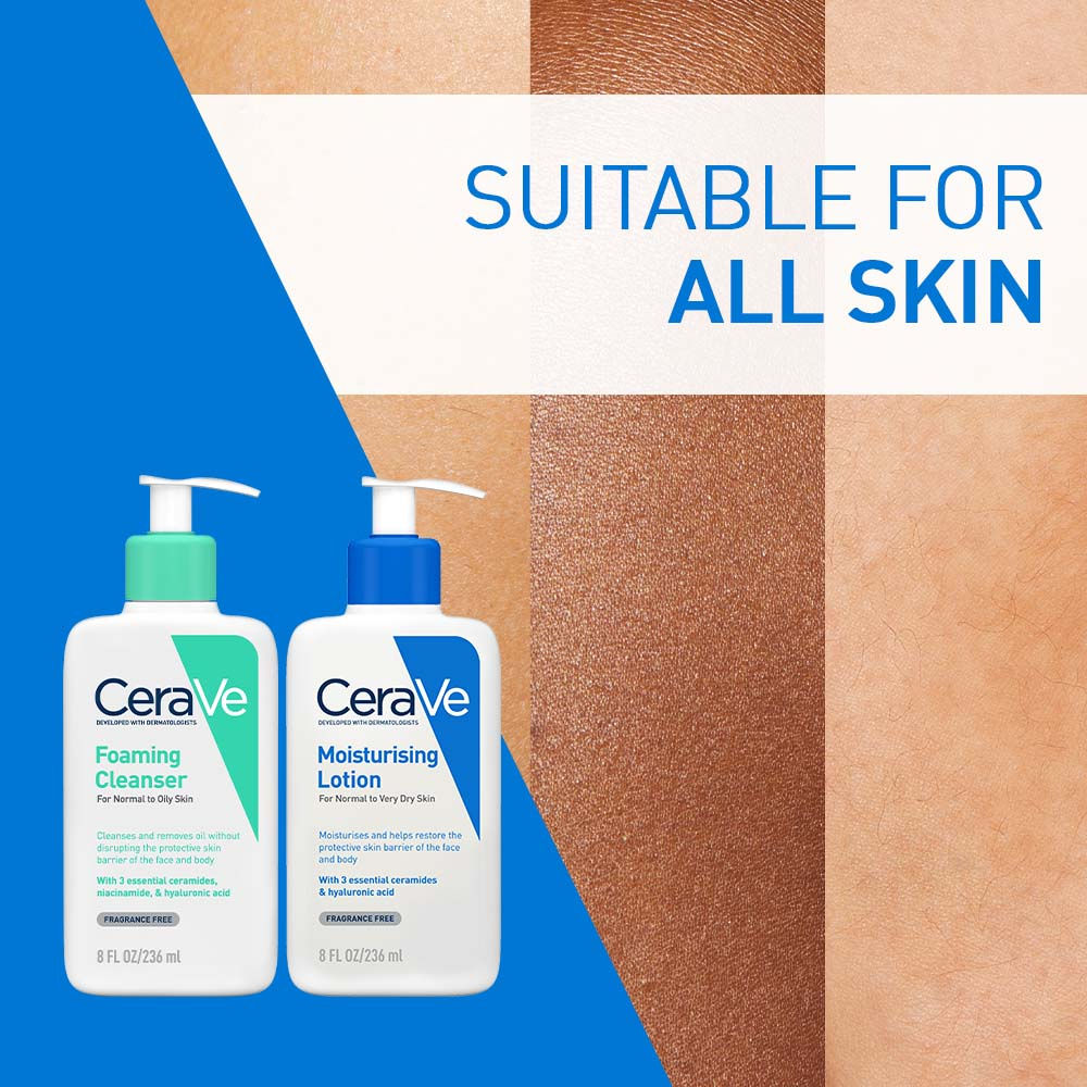 CeraVe Facewash & Moisturizing Lotion Combo with Ceramides- Skincare Routine for Normal to Oily Skin, 2 pieces Buy at Indicrest Image 5