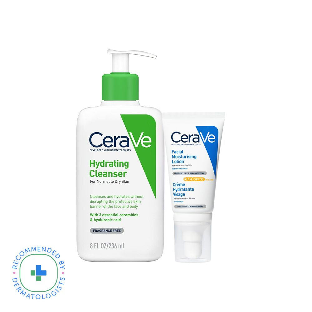 CeraVe Hydrating Facewash & AM Moisturizing Lotion with SPF 30 Combo - Morning Regime, 2 pieces Buy at Indicrest