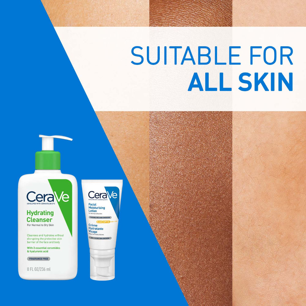CeraVe Hydrating Facewash & AM Moisturizing Lotion with SPF 30 Combo - Morning Regime, 2 pieces Buy at Indicrest Image 5