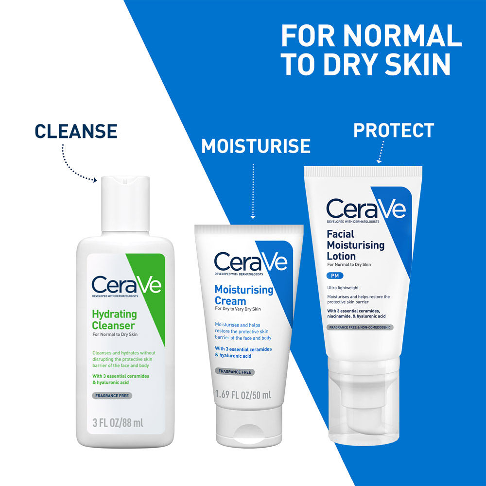 Cerave PM Skincare Combo of Facewash, Moisturizer, PM cream- Night Routine for Normal to Dry Skin Buy at Indicrest Image 2