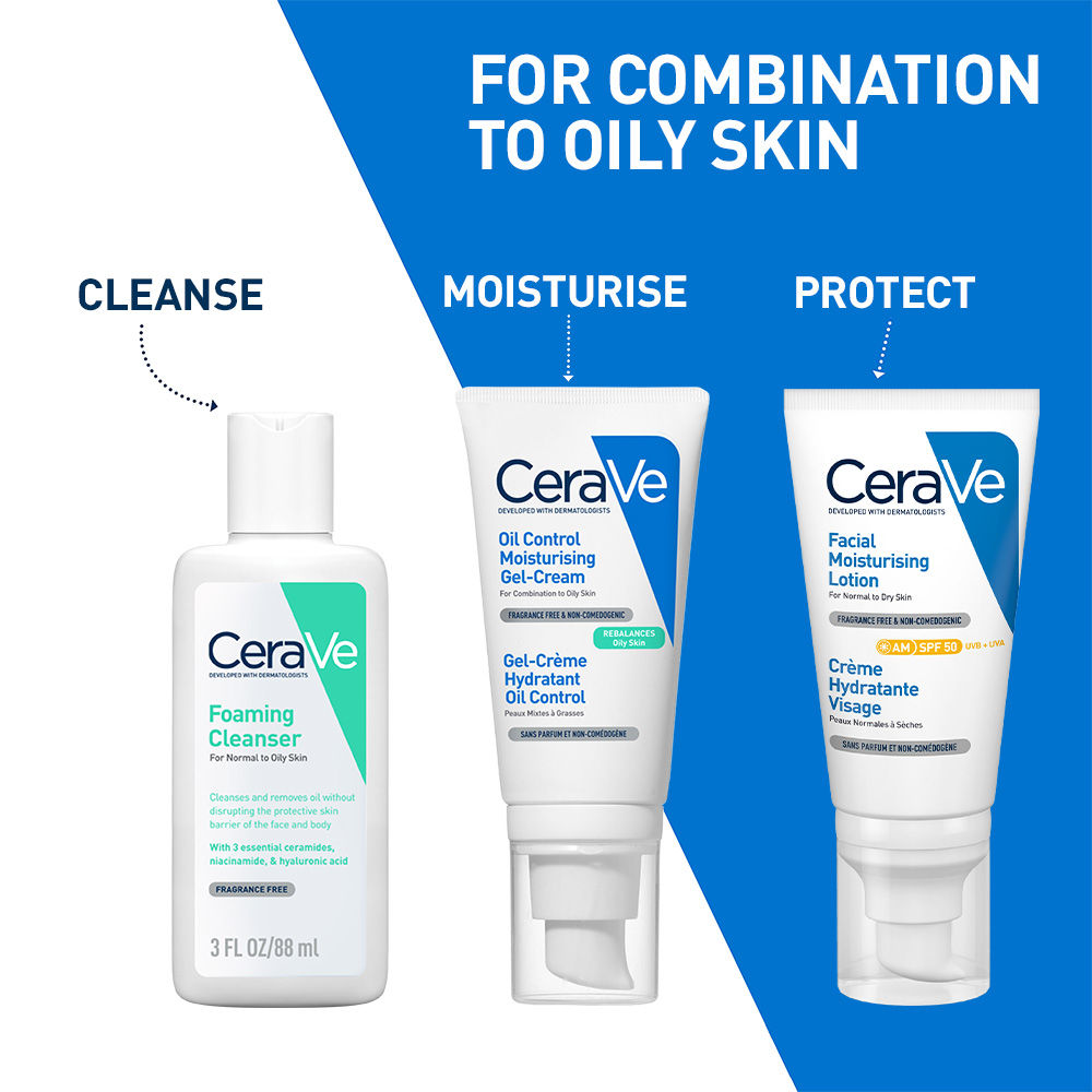CeraVe Oil Control Gel Moisturizer & Foaming Face wash, Skincare Combo for Oily & Combination Skin Buy at Indicrest Image 2