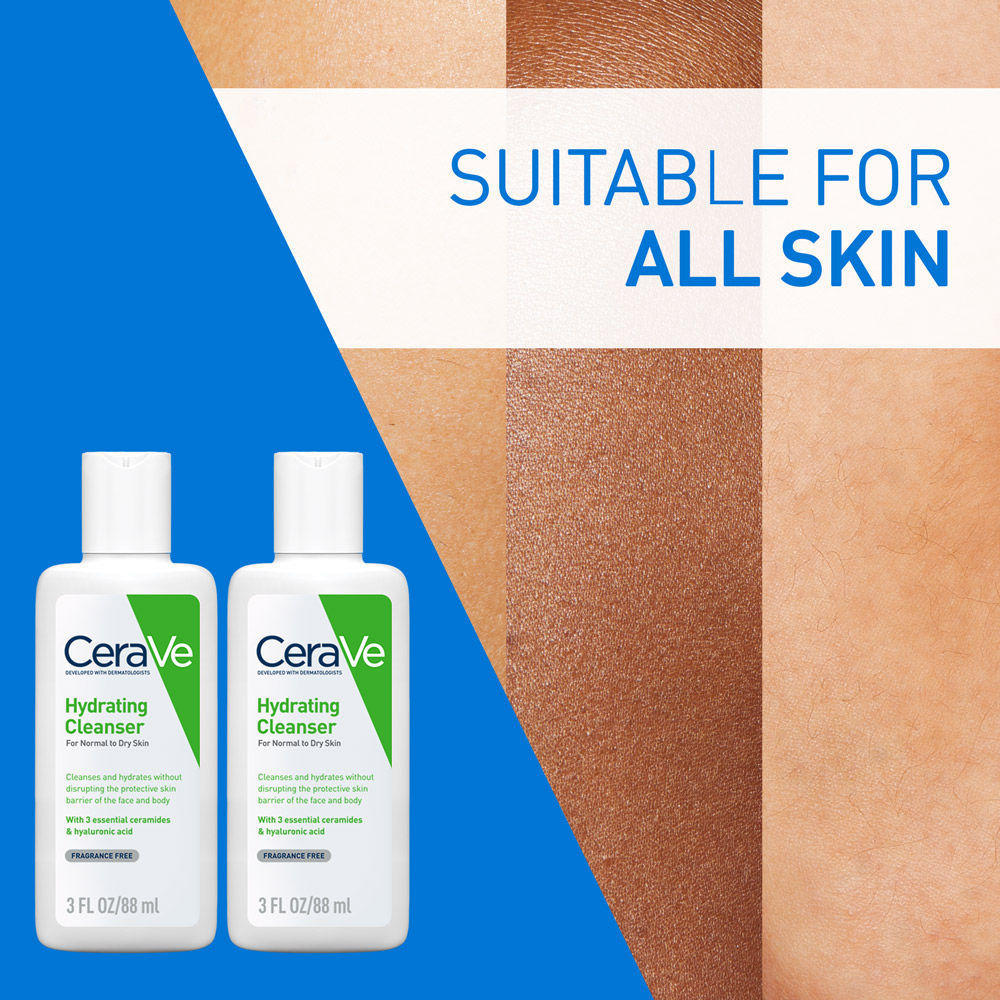 CeraVe Hydrating Cleanser Non-Foaming Face Wash for Dry Skin with Ceramides & Hyaluronic Acid Combo, 2 pieces Buy at Indicrest Image 4