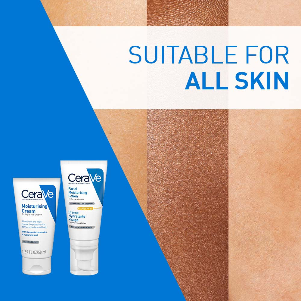 CeraVe Sun Protection Combo - AM lotion SPF 50 Sunscreen & Moisturizing Cream For Dry Skin Buy at Indicrest Image 5