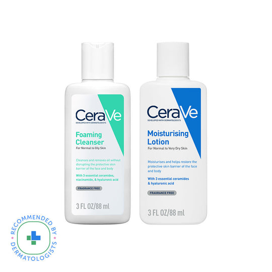 CeraVe Facewash, 88ml & Moisturizing Lotion, 88ml Combo with Ceramides Skincare Routine for Normal to Oily Skin, 2 pieces Buy at Indicrest