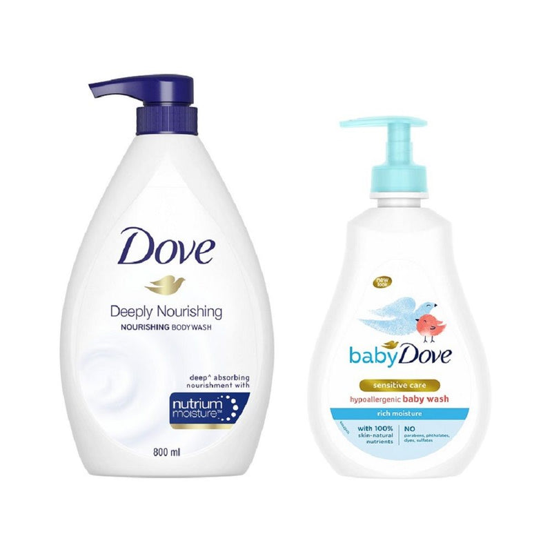 Dove Deep Moisture Body Wash + Baby Dove Rich Moisture Hypoallergenic Body Wash Combo, 2 pieces Buy at Indicrest